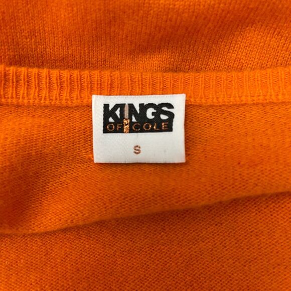 Kings of Cole Women's Cardigan Sweater Small Orange 100% Pure Cashmere - Picture 7 of 9